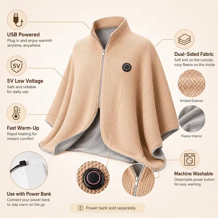 CozyDreams Blanki Heated Shawl
