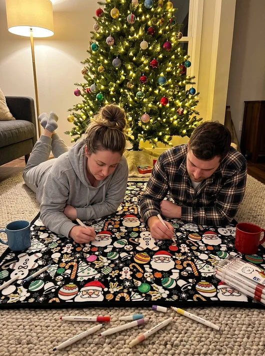 Merry Doodle - Christmas Coloring Blanket